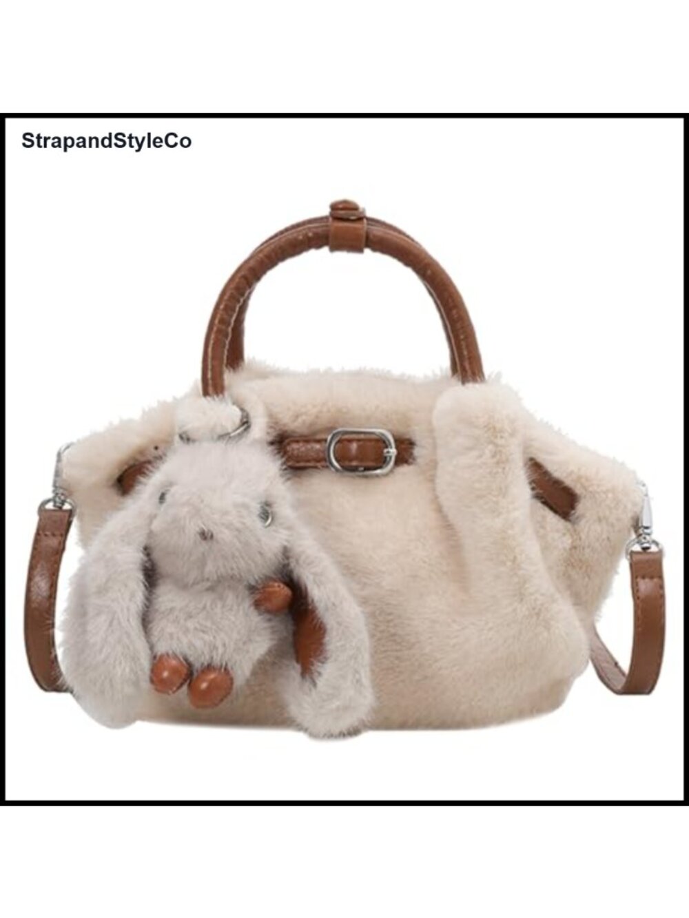 Faux Fur Mini Tote Bag Fluffy Crossbody Purse Plush Handbag